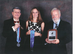 USDF rep, Debbie Hill and Uwe Miegel at the USDF Convention.